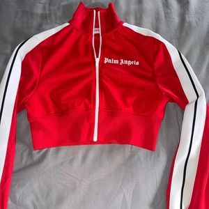 Womens Palm Angels Crop zip up track jacket